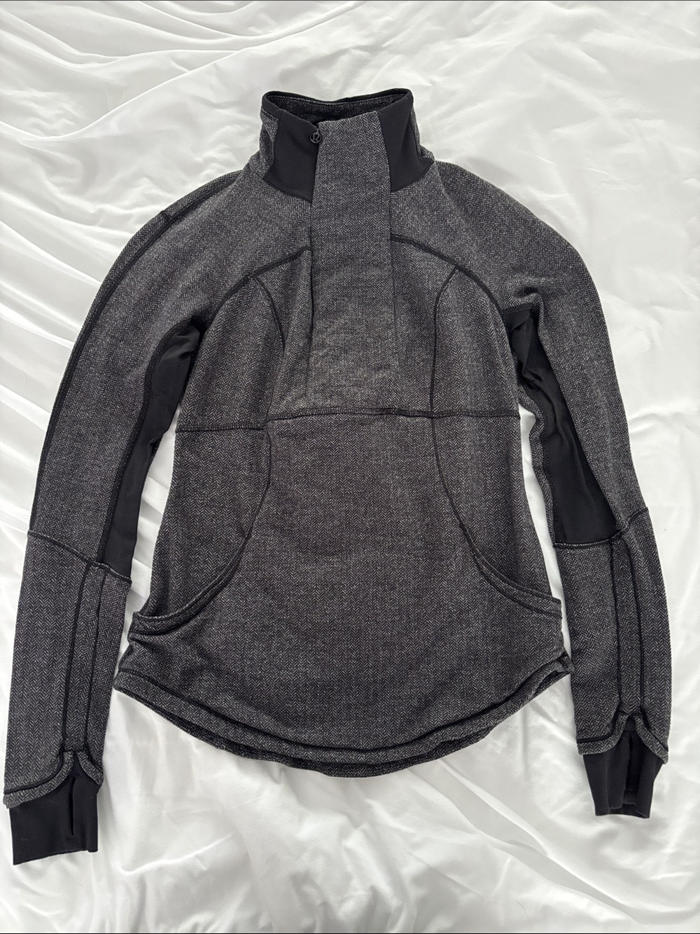 lululemon athletica Heather Charcoal Cowl Pullover